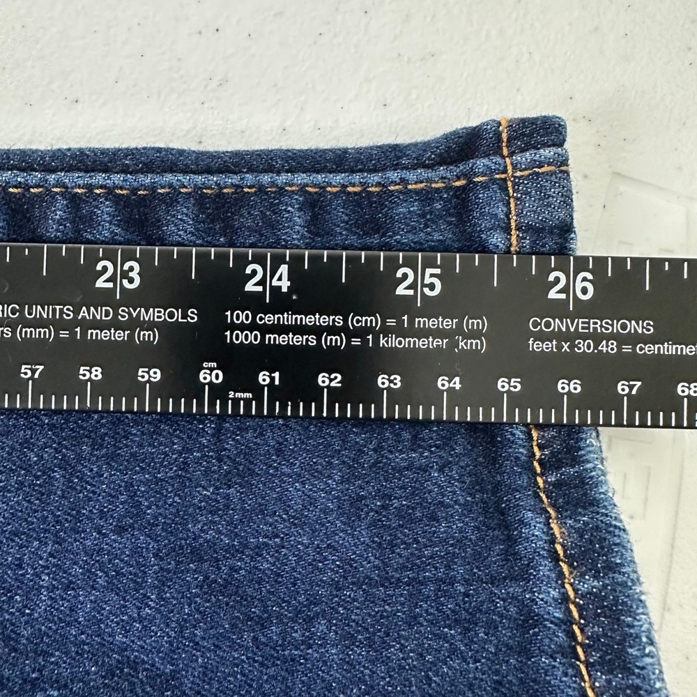 Levis Ribcage Straight Ankle Jeans Dark Distressed High Rise 26x27 72693-0133 - Picture 6 of 16